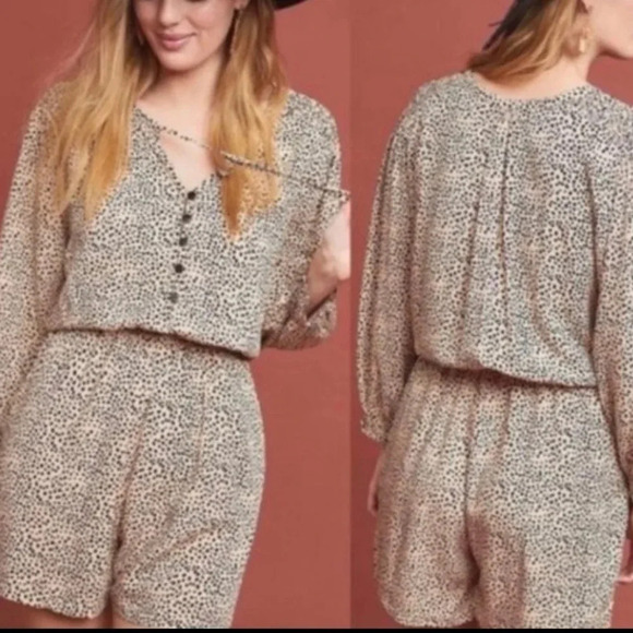 Anthropologie Beachgold animal print Romper Chelsea covet up size small - Picture 1 of 10